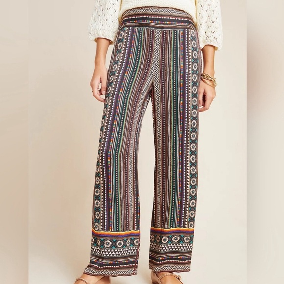 NEW FARM Rio for Anthropologie Satin Wide-Leg Pants Size Small - Picture 2 of 10